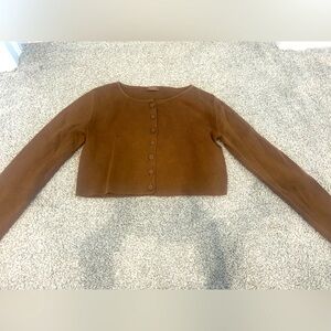 John galt/ pac sun/ brandy brown long sleeve top cropped